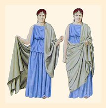 Roman woman wearing the tunic and palla