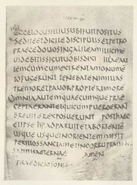 Photographic facsimile of the final leaf of Mark's Gospel in Codex Bobbiensis