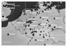 Map of bombed cities