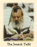 Jewish man wearing the tallit (prayer shawl)