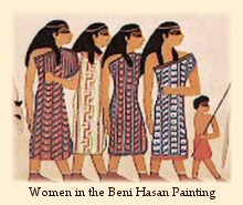 The Beni Hasan wall painting, from Egypt ca. 1890 B.C., shows a group of nomadic traders from Syria-Canaan visiting Egypt.
