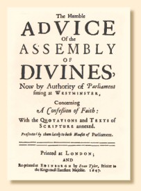 Title page of the first printed edition of the Westminster Confession, 1647
